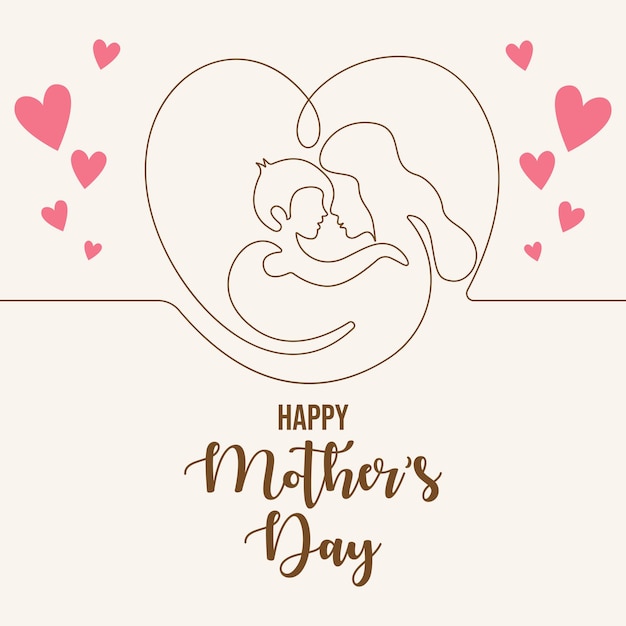 Happy mothers day greeting card design background