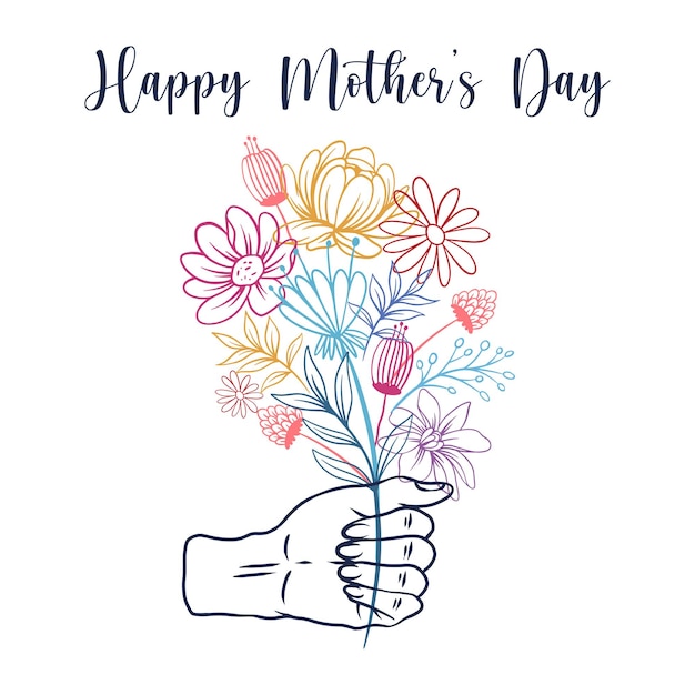 Vector happy mothers day greeting card design background