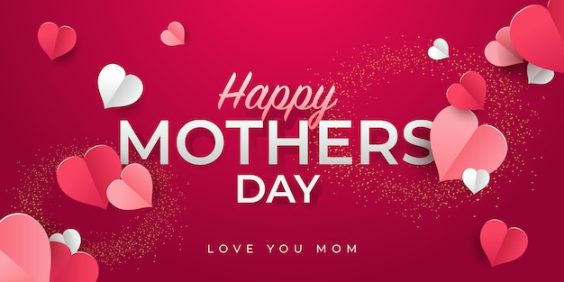 Happy mothers day greeting card design