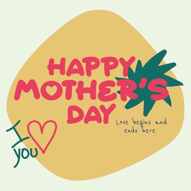 Happy Mothers Day Greeting Card vector illustration