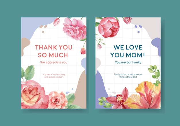 Vector happy mothers day greeting cards