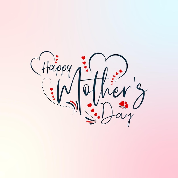 Happy mothers day hand lettering with text and ornaments