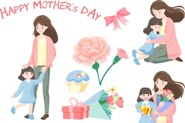 Vector happy mothers day illustration creation