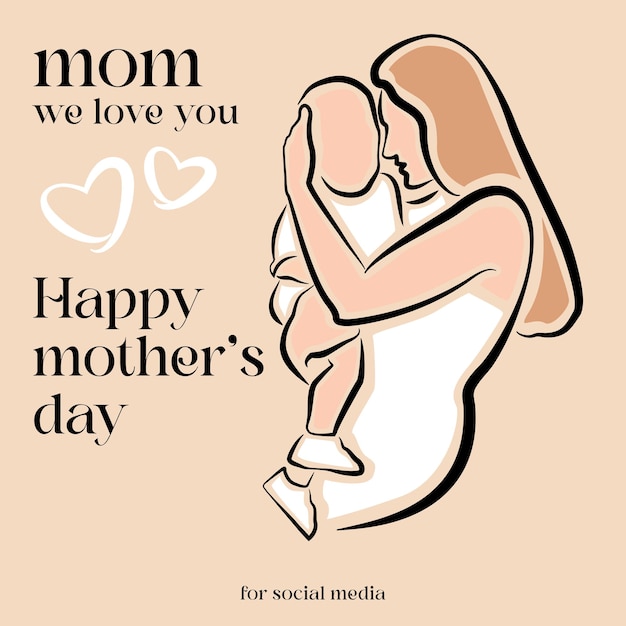 Happy mothers day illustration design