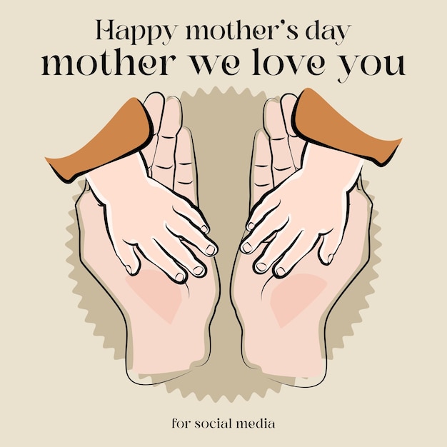 happy mothers day illustration design