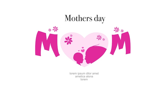 Happy mothers day illustration vector banner background for mothers day event