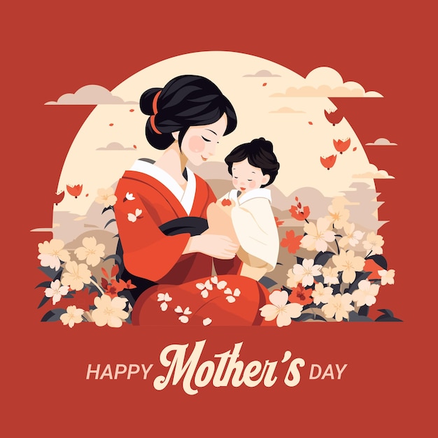 Vettore illustrazione di happy mothers day