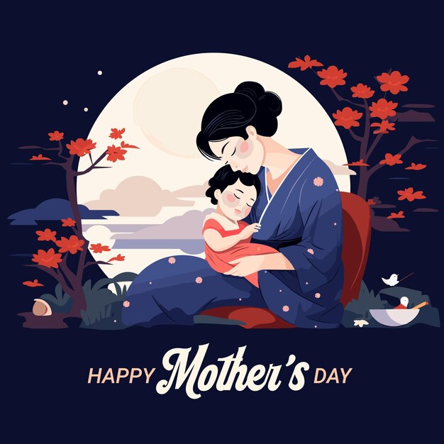 Vettore illustrazione di happy mothers day