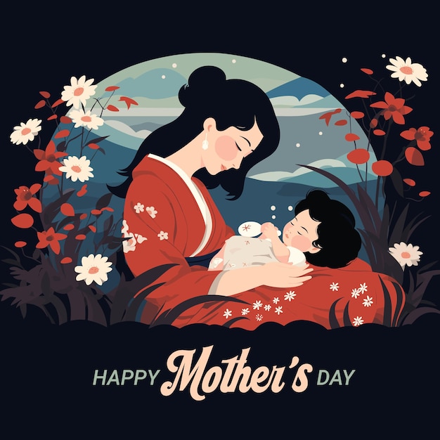 Vettore illustrazione di happy mothers day