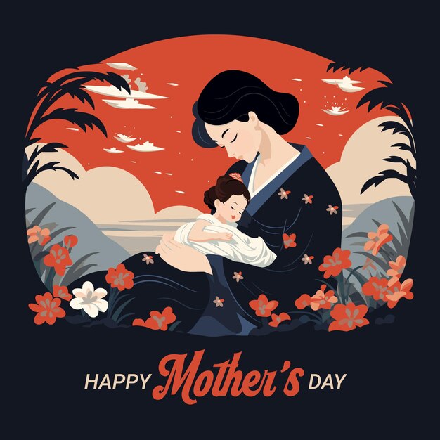 Vettore illustrazione di happy mothers day