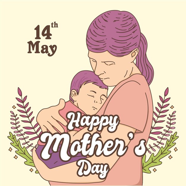 happy mothers day illustration