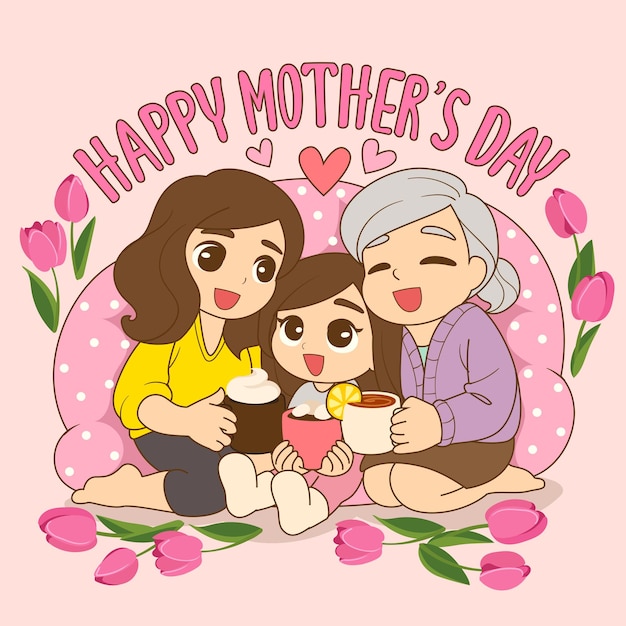 Vector happy mothers day illustration