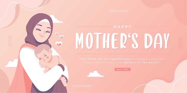 happy mothers day Islamic concept banner