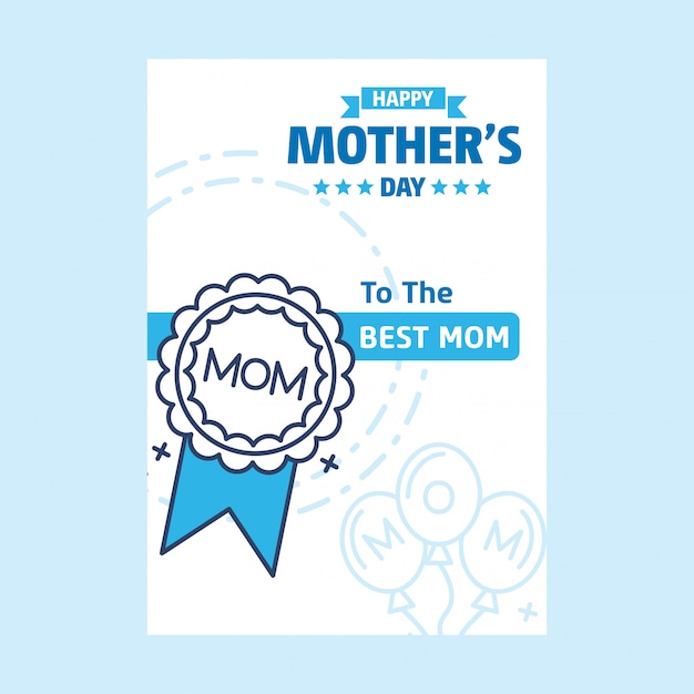 Happy mothers day lettering sfondo blu