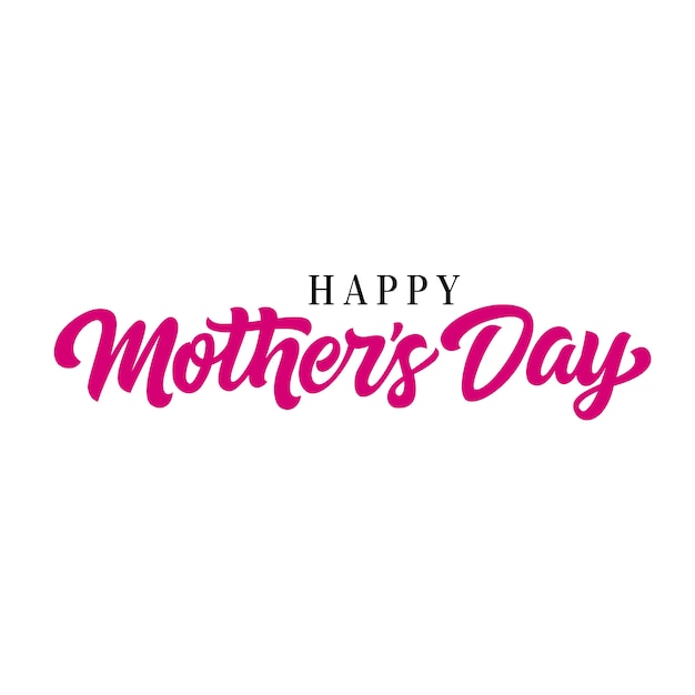 Vettore happy mothers day lettering. iscrizione calligrafica nei colori rosa e nero.