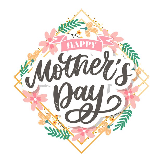 Vector happy mothers day lettering