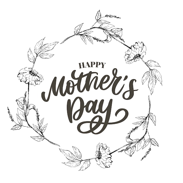 Happy mothers day lettering