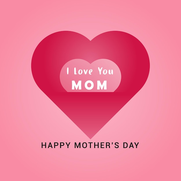 Счастливый день матери прекрасная любовь с розовым фоном векторный дизайн
