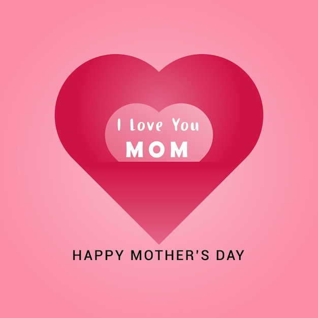 Happy mothers day lovely love with pink background vector design