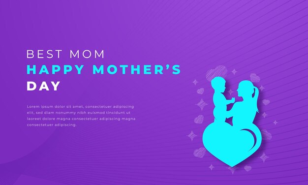 Happy mothers day stile di taglio cartaceo disegno vettoriale illustrazione per annunci banner poster di sfondo