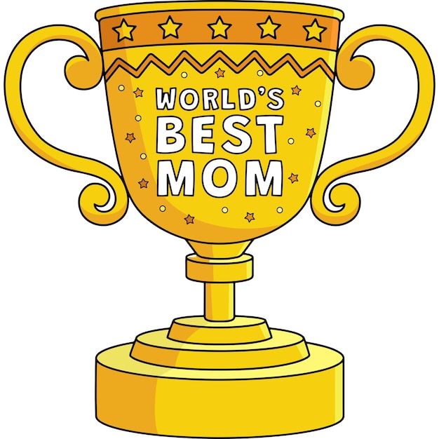 Happy Mothers Day Trophy geïsoleerde kleurplaat