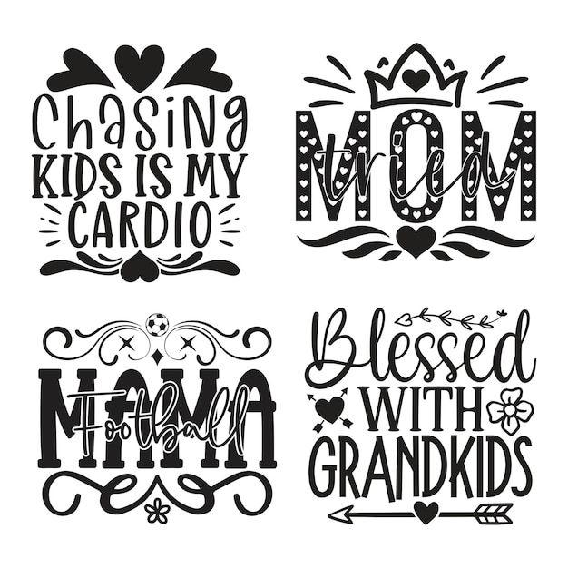 Vector happy mothers day tshirt and svg design bundle mom mama svg quotes tshirt design bundle