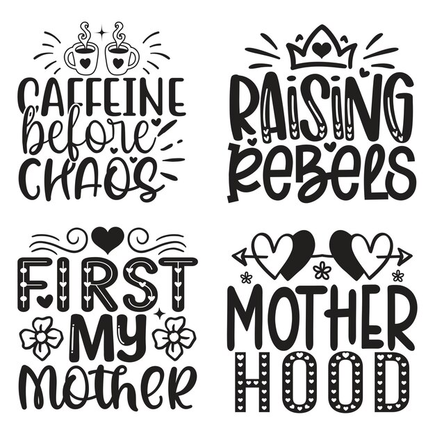 Vector happy mothers day tshirt and svg design bundle mom mama svg quotes tshirt design bundle