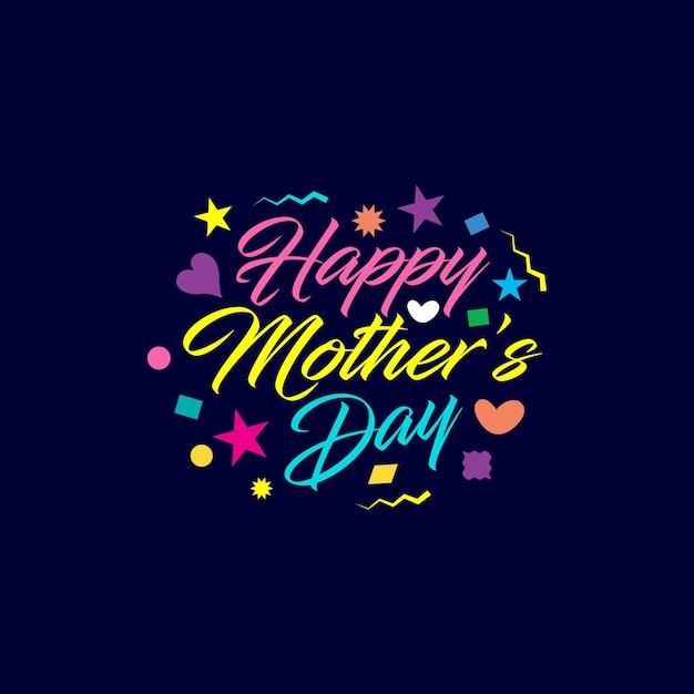 Happy mothers Day typeface design template