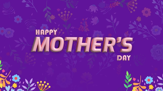 Happy mothers day typographic Background and illustration premium Vector