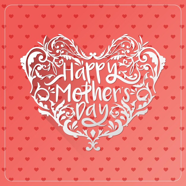 Happy Mothers' Day Typographical Design Card With Red gradient background