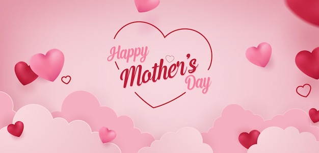 Happy Mothers Day Vector Banner Concept Background Illustration