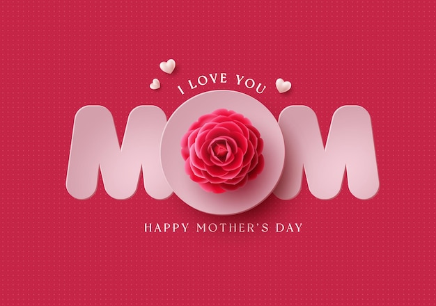 Vector happy mothers day vector design mothers day greeting card with mom paper cut text