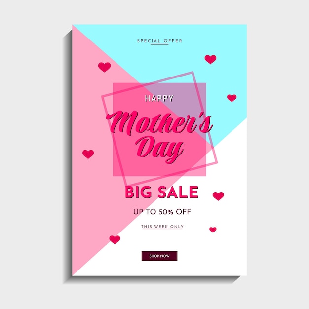 Happy mothers day vector greeting card