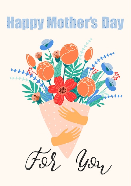 Vector happy mothers day. vector illustration