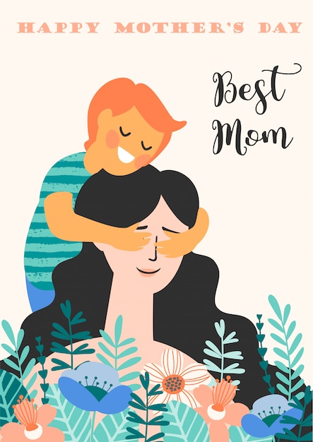 happy mothers day. vector illustration