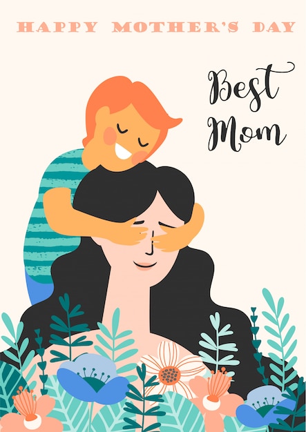 Happy Mothers Day. Vector illustration