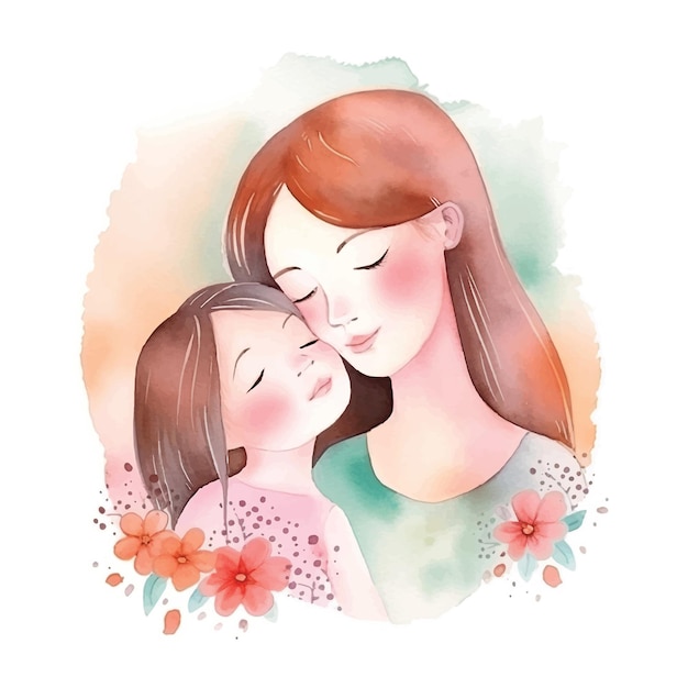 Happy mothers day watercolor paint