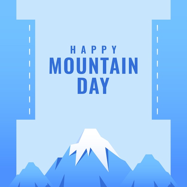 Vector happy mountain day design background for greeting moment