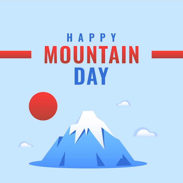 Happy Mountain Day Design Background For Greeting Moment