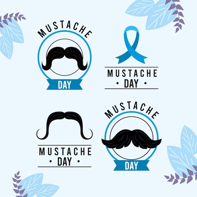 Vector happy movember vier pictogrammen