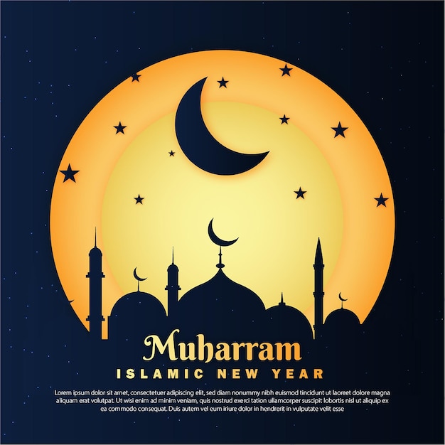 Happy Muharram Flat Design