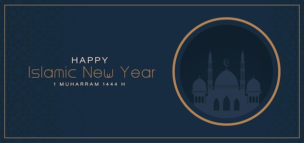 Happy muharram and islamic new year background design concept