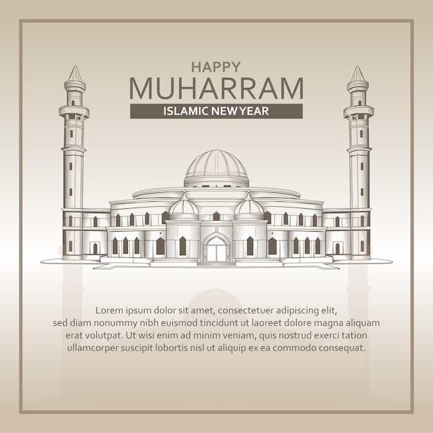 ハッピーmuharramイスラムの新年の背景