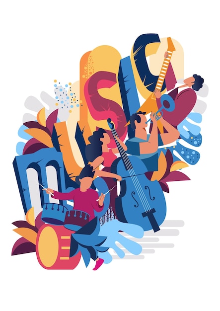 Vettore musica felice giorno illustrazione