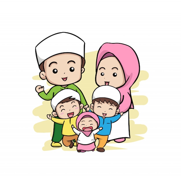 A Happy Muslim Family