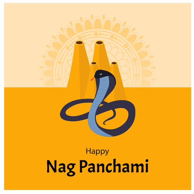 Happy nag panchami indian hindu festival celebration vector design