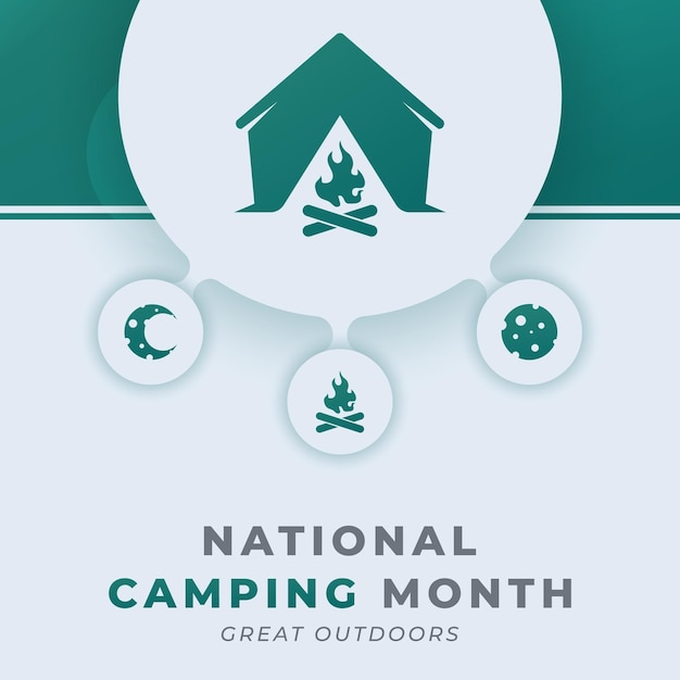背景ポスター バナー広告の幸せな国立キャンプ月ベクトル デザイン イラスト