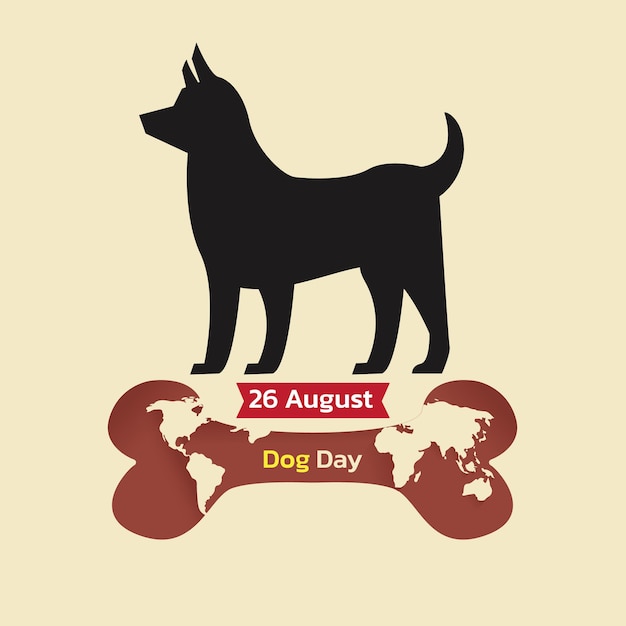 Happy National Dog Day 26 August National Dog Day Vector Illustration