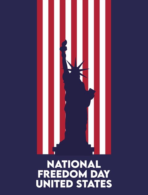 Vector happy national freedom day united states of america