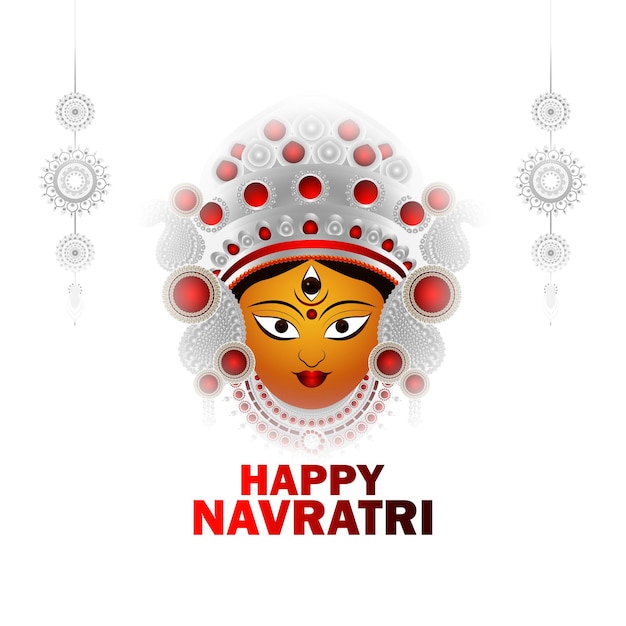 Happy navratri celebration greeting card